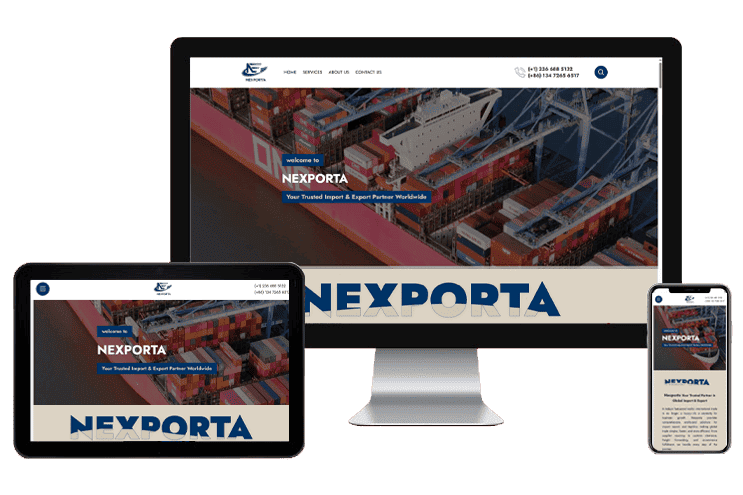 نمونه کار طراحی سایت شرکتی Nexporta
