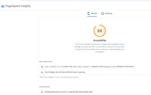 خطاهای قسمت Accessibility پیچ اسپید گوگل