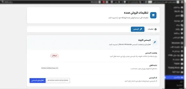 واردکردن کد لایسنس
